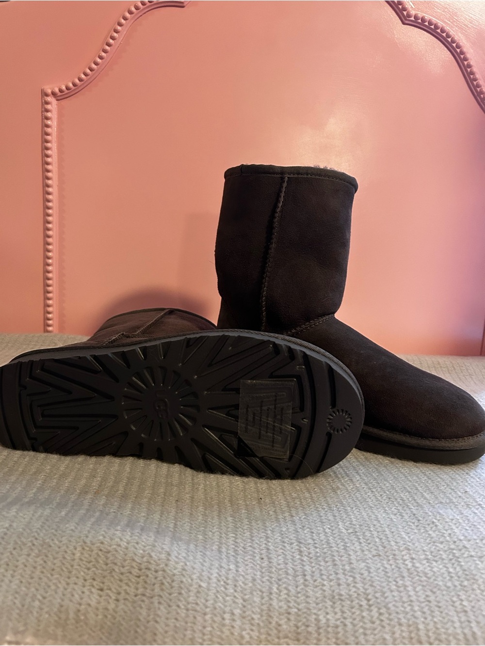 UGG Women’s Suede Short Boots in Charcoal - Picture 6 of 6